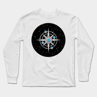 Endless Texture of Cosmic Universe with Ice Crystal Mechanical Stars Long Sleeve T-Shirt